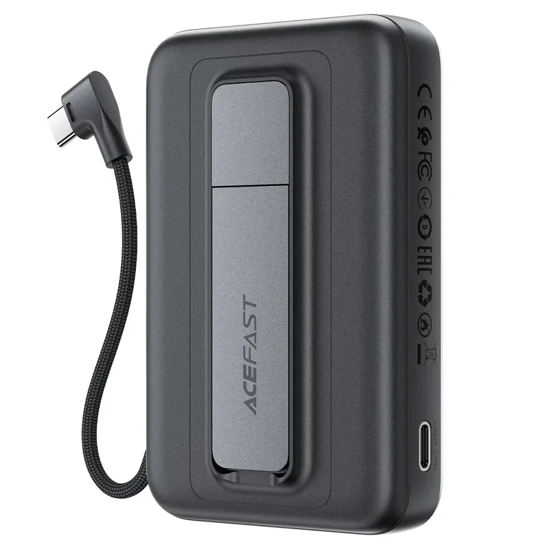 מטען נייד מגנטי ACEFAST M24 – קיבולת 10000mAh, הספק 22.5W וכבל USB-C מובנה
