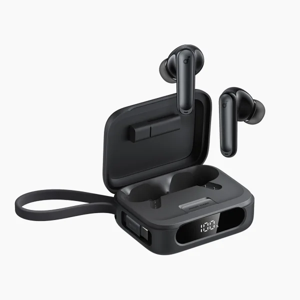 אוזניות אלחוטיות עם מטען נייד מובנה soundcore P41i TWS בצבע שחור