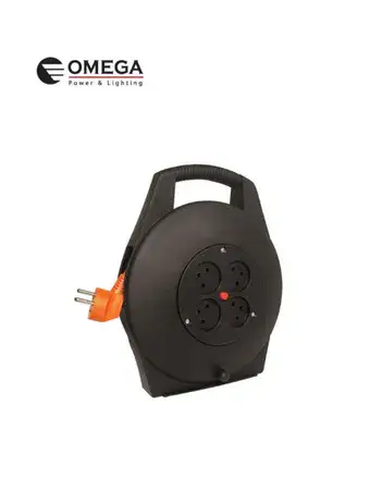 תוף כבל מאריך 10 מטר 4 שקעים OMEGA