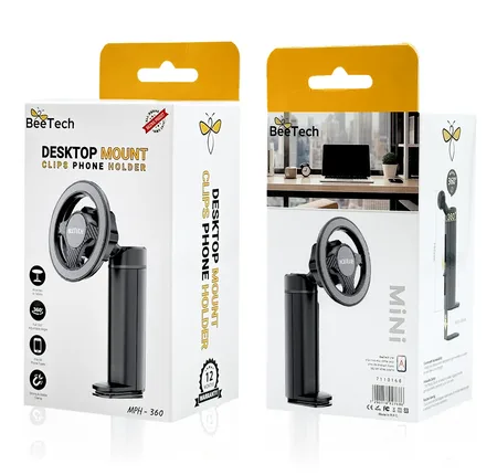 מעמד קליפס שולחני Magsafe למכשירי סלולר דגם MPH-360 מבית BeeTech