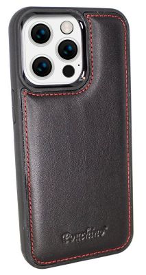 IPHONE 13 PRO BLACK 2 GENUINE LEATHER כיסוי לאייפון